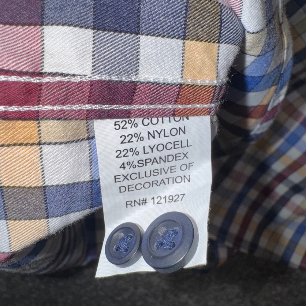 Johnnie-O Mens XXL Dartmouth Merlot Plaid Button Down Shirt Long Sleeve NEW - Picture 9 of 10